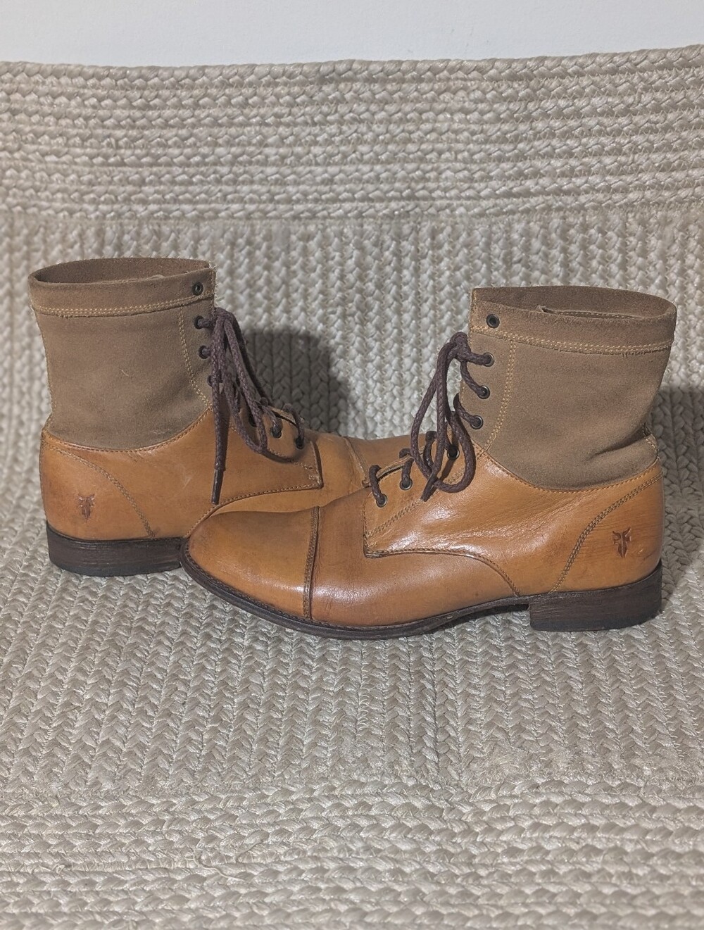 Vintage Frye Erin Work Boots Leather Suede Women's Size 9 Mexican Craftsmanship
